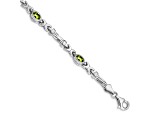 Rhodium Over 14k White Gold Peridot Bracelet