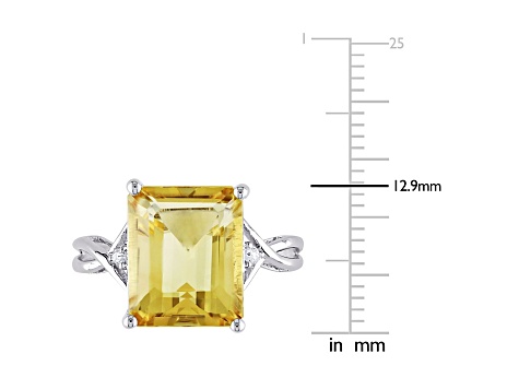 Citrine and White Topaz Sterling Silver Ring 6.63ctw