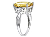 Citrine and White Topaz Sterling Silver Ring 6.63ctw