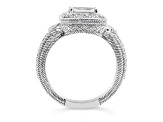 Judith Ripka 1.4ctw Baguette Bella Luce Diamond Simulant Rhodium Over Sterling Silver Ring