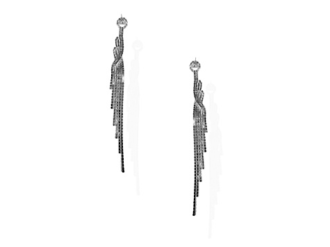 Off Park® Collection, Gold-Tone Graduated AB Crystal Fringe Earrings.