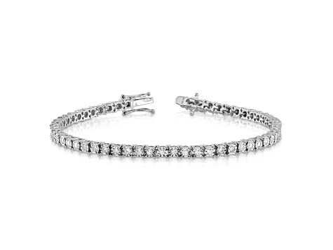 Rhodium Over 14k White Gold Illusion Setting Diamond Bracelet