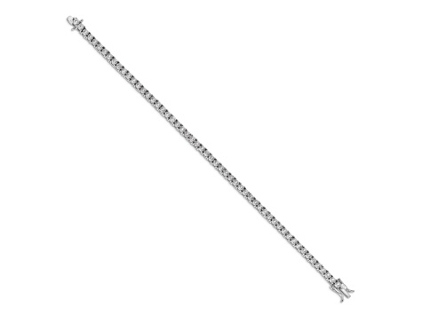 Rhodium Over 14k White Gold Illusion Setting Diamond Bracelet