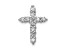 Rhodium Over 14k White Gold Diamond Cross Chain Slide Pendant