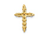 14k Yellow Gold Diamond Cross Chain Slide Pendant