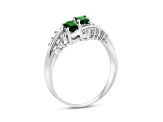 0.75ctw Emerald and Diamond Ring in 14k White Gold