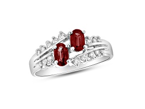 0.80ctw Ruby and Diamond Fashion Ring in 14k White Gold
