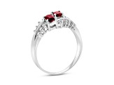 0.80ctw Ruby and Diamond Fashion Ring in 14k White Gold