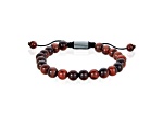 Invicta Jewelry Men's Red Tiger Eye Stone Bead Adjustable Bracelet (8mm)