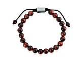Invicta Jewelry Men's Red Tiger Eye Stone Bead Adjustable Bracelet (8mm)