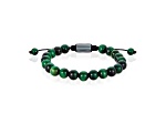 Invicta Jewelry Men's Green Tiger Eye Stone Bead Adjustable Bracelet (8mm)