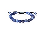 Invicta Jewelry Men's Sodalite Stone Bead Adjustable Bracelet (8mm)