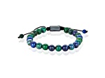 Invicta Jewelry Men's Azurite Stone Bead Adjustable Bracelet (8mm)