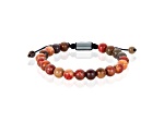 Invicta Jewelry Men's Picasso Jasper Stone Bead Adjustable Bracelet (8mm)