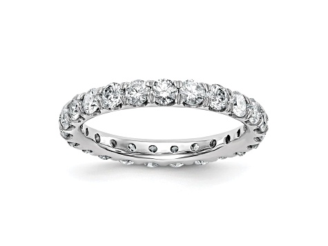 Rhodium Over 14K White Gold Lab Grown Diamond SI+, H+, Eternity Band