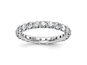 Rhodium Over 14K White Gold Lab Grown Diamond SI+, H+, Eternity Band