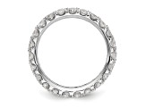 Rhodium Over 14K White Gold Lab Grown Diamond SI+, H+, Eternity Band