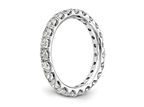 Rhodium Over 14K White Gold Lab Grown Diamond SI+, H+, Eternity Band