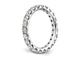 Rhodium Over 14K White Gold Lab Grown Diamond SI+, H+, Eternity Band