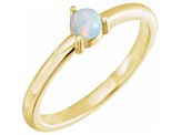 14K Yellow Gold Round Ethiopian Opal Solitaire Ring