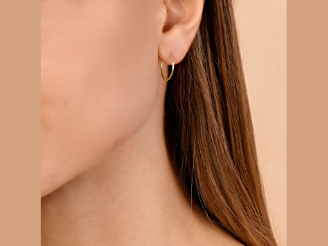 14K Gold Ball Earrings & Endless Hoop Set