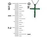 0.32ctw Emerald Cross Pendant in 14k White Gold