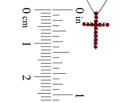 0.32ctw Ruby Cross Pendant in 14k White Gold