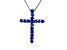 0.32ctw Sapphire Cross Pendant in 14k White Gold