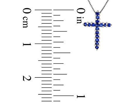 0.32ctw Sapphire Cross Pendant in 14k White Gold