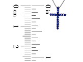 0.32ctw Sapphire Cross Pendant in 14k White Gold