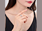 Rectangular Octagonal and Round White Topaz Sterling Silver Ring, 2.92ctw