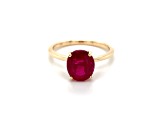 10K Yellow Gold Oval Ruby Solitaire Ring 3.52ct