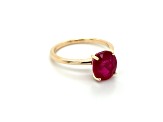 10K Yellow Gold Oval Ruby Solitaire Ring 3.52ct