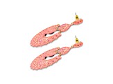 Pink Iridescent Filigree Drop Floral Earring