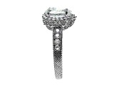 Judith Ripka 3.51ctw Pear Bella Luce Diamond Simulant Rhodium Over Sterling Silver Halo Ring