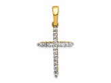 14K Yellow Gold 1/6ct. Diamond Cross Pendant