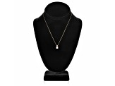 White Cubic Zirconia 14k Yellow Gold Pendant With Chain 1.00ctw