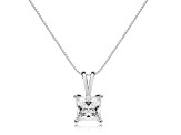 White Cubic Zirconia 14k White Gold Pendant With Chain 1.00ctw