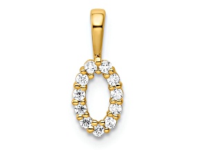 14k Yellow Gold Diamond Number 0 Pendant