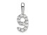 Rhodium Over 14k White Gold Diamond Number 9 Pendant