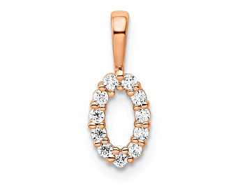 Picture of 14k Rose Gold Diamond Number 0 Pendant