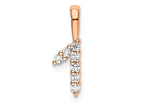 14k Rose Gold Diamond Number 1 Pendant