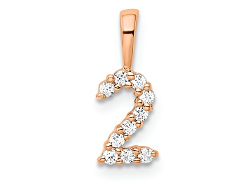 Picture of 14k Rose Gold Diamond Number 2 Pendant
