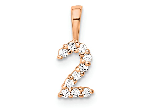 14k Rose Gold Diamond Number 2 Pendant