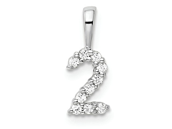Picture of Rhodium Over 14k White Gold Diamond Number 2 Pendant