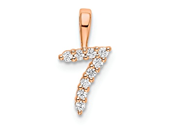Picture of 14k Rose Gold Diamond Number 7 Pendant