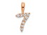 14k Rose Gold Diamond Number 7 Pendant
