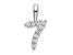 Rhodium Over 14k White Gold Diamond Number 7 Pendant