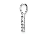 Rhodium Over 14k White Gold Diamond Number 7 Pendant