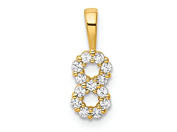 Picture of 14K Yellow Gold Diamond Number 8 Pendant
